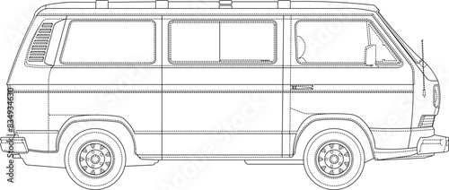 Sketch illustration vector drawing design detail rasta transport vehicle old classic van vintage