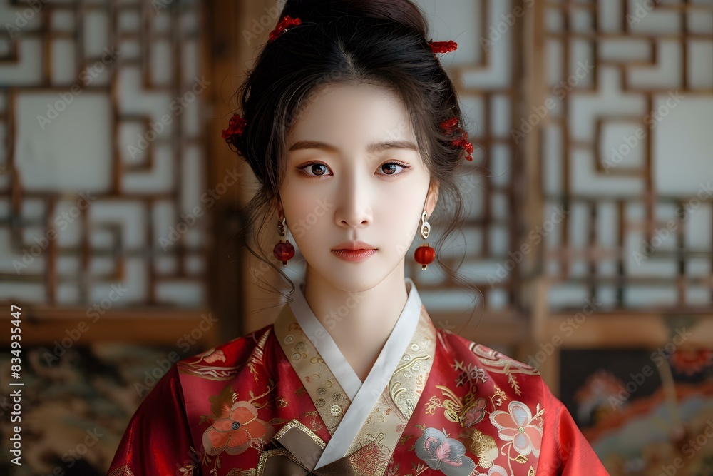 Korean Woman in Traditional Hanbok Korean Woman in Traditional Hanbok
