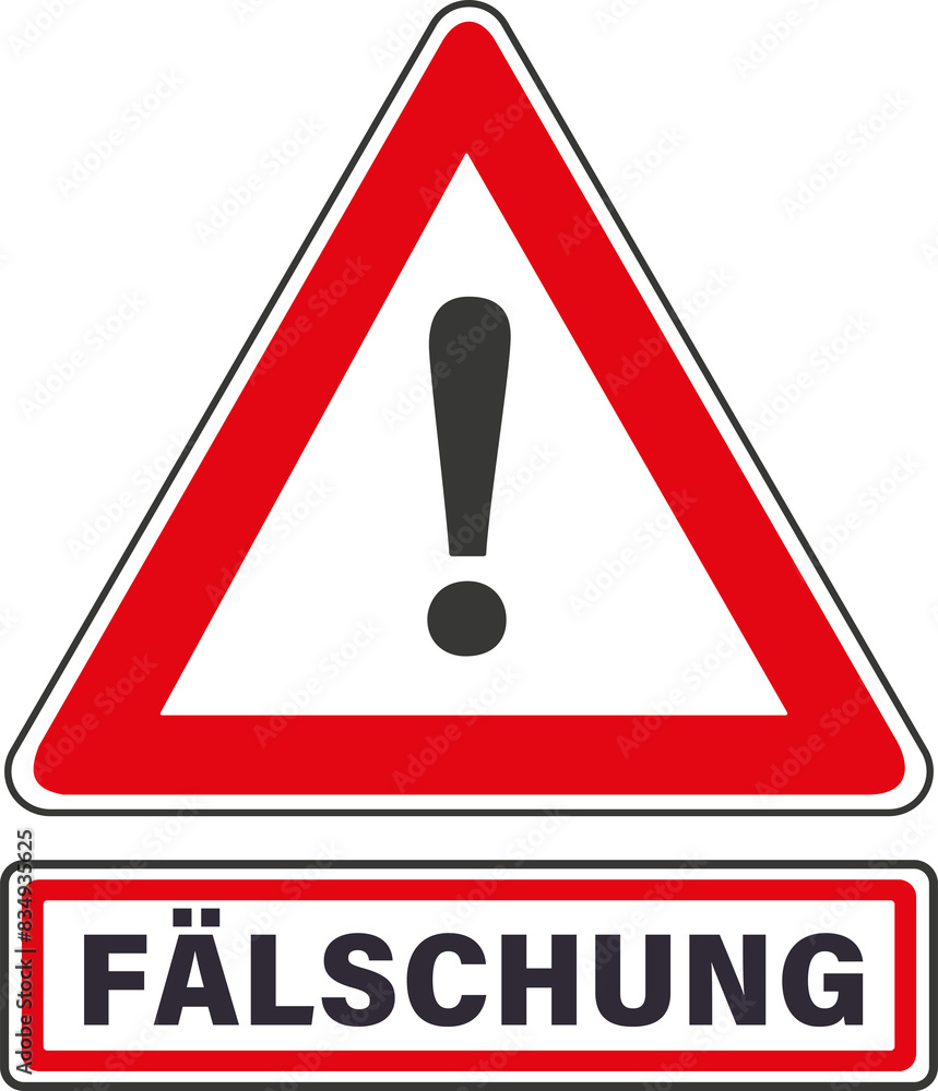 Vorsicht, Fälschung, Warnschild, Dreieckig, Warnhinweis, Warnzeichen Vorsicht, Fälschung, Warnschild, Dreieckig, Warnhinweis, Warnzeichen