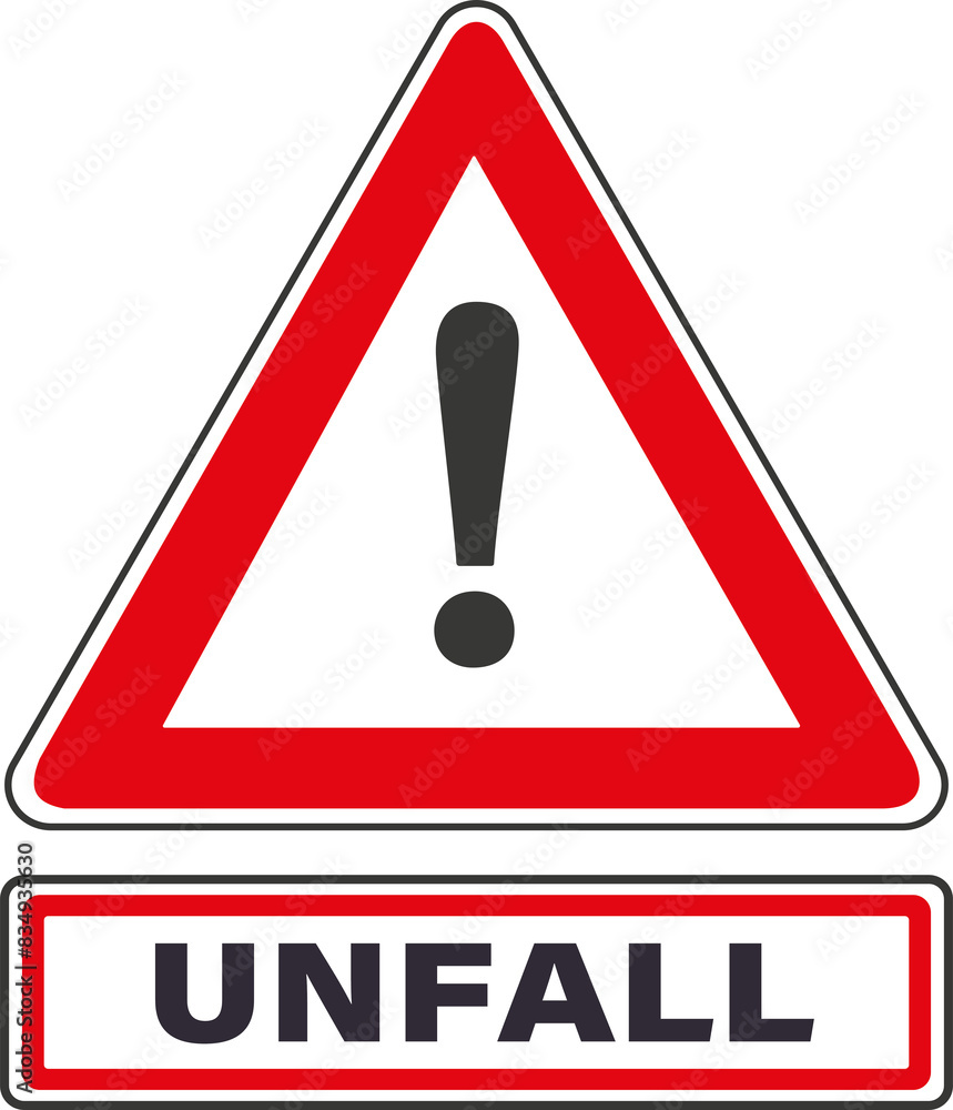 Warnschild, Dreieckig, Warnhinweis, Warnzeichen, Unfall Warnschild, Dreieckig, Warnhinweis, Warnzeichen, Unfall