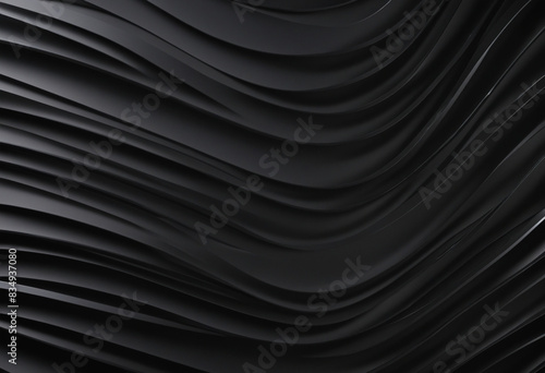 Luxurious Modern Gradient Shadow Design Template with Abstract 3D Lines and Waves in Black Background