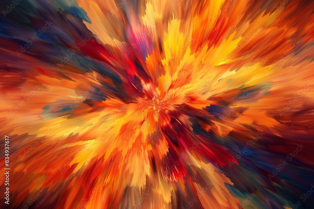 Explosive Cosmic Burst: A Vivid Explosion of Color in Abstract Art Explosive Cosmic Burst: A Vivid Explosion of Color in Abstract Art
