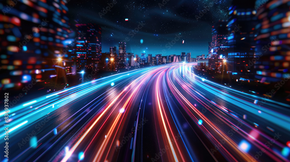 Futuristic Cityscape Illustration of Digital Infrastructure Futuristic Cityscape Illustration of Digital Infrastructure