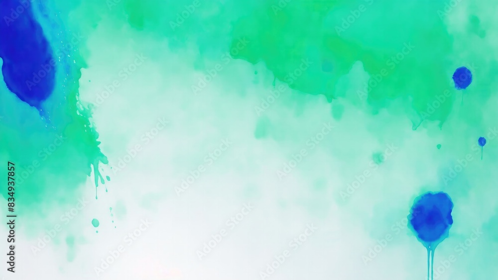 Obraz premium Abstract watercolor paint background by Blue color blue and green with liquid fluid texture for background
