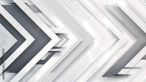 Technology Banner Design with White and Grey Arrows - Modern Tech Concept