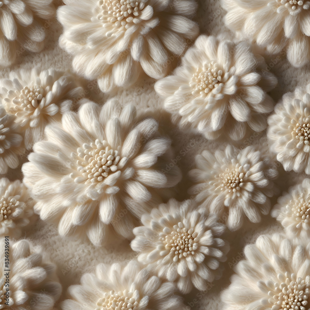 a delightful white flower, rendered with a realistic wool texture that invites the viewer to reach out and touch. a delightful white flower, rendered with a realistic wool texture that invites the viewer to reach out and touch.