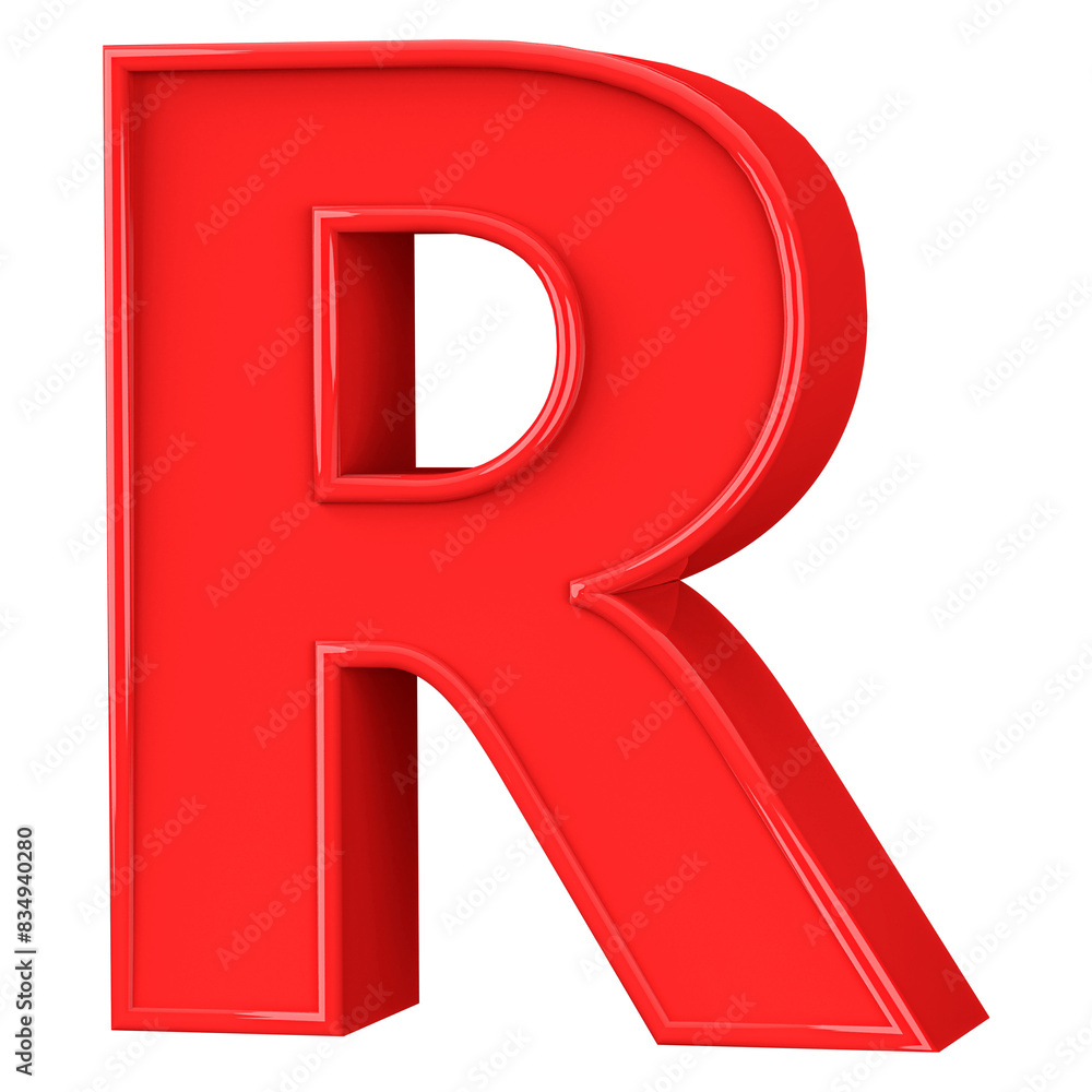3D Font Red Letter R uppercase 3D Font Red Letter R uppercase