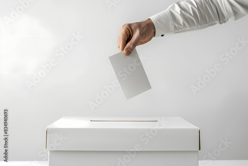 Person Placing Envelope into Electoral Ballot Box - Voting and Democracy Concept