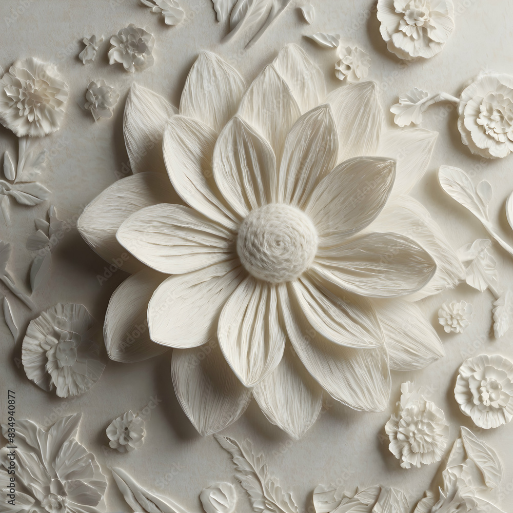 a delightful white flower, rendered with a realistic wool texture that invites the viewer to reach out and touch. a delightful white flower, rendered with a realistic wool texture that invites the viewer to reach out and touch.
