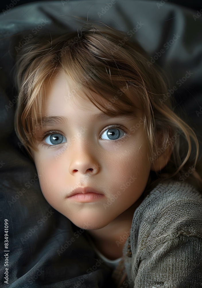 Portrait of a young girl with big blue eyes Portrait of a young girl with big blue eyes
