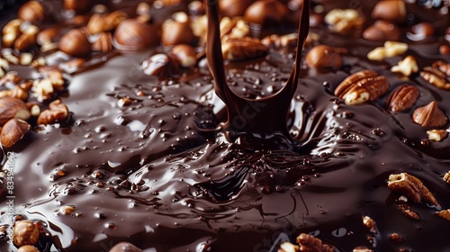 Tempting Melted Chocolate Symphony with Nuts