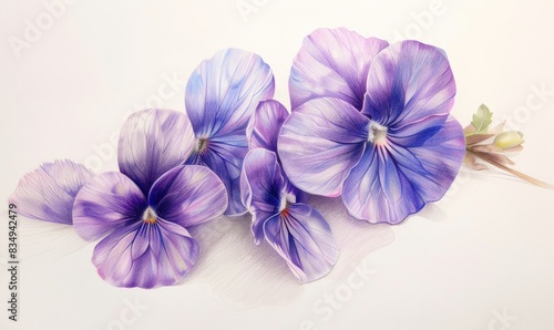 Violets in colored pencils, soft gradients © TheoTheWizard