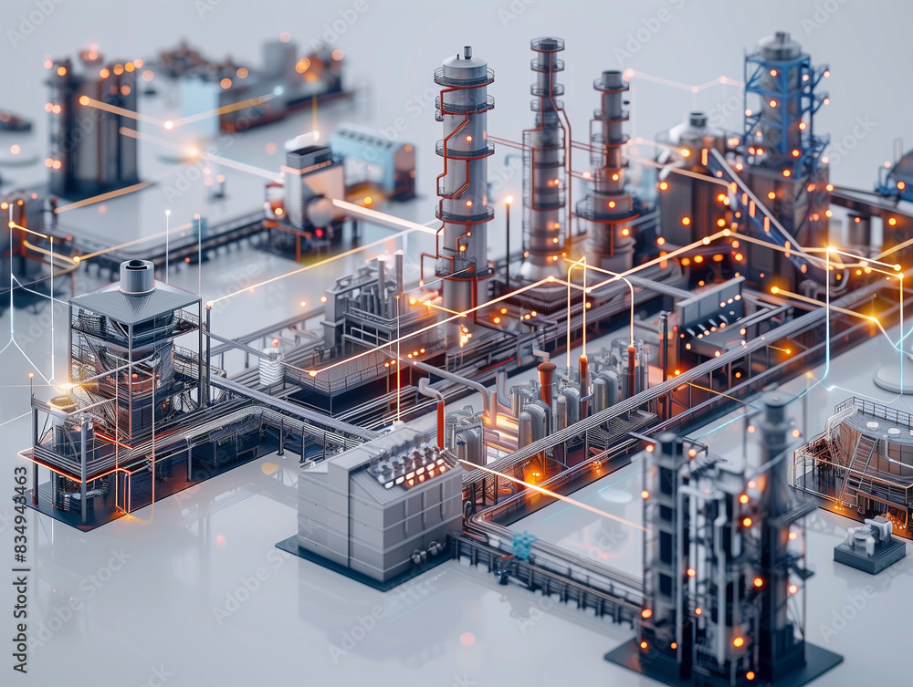 Smart factory with connected infrastructure, Intelligent factory industrial Smart factory with connected infrastructure, Intelligent factory industrial
