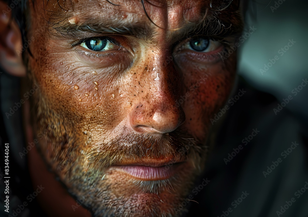 Fototapeta premium Portrait of a man with blue eyes