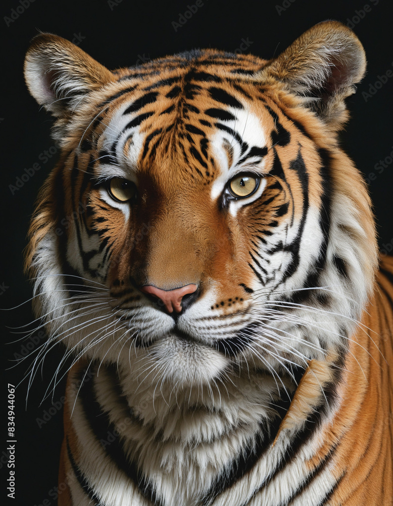 Fototapeta premium A Curious Tiger's Enigmatic Portrait
