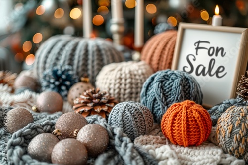 Knitted decorations and Christmas ornaments for sale