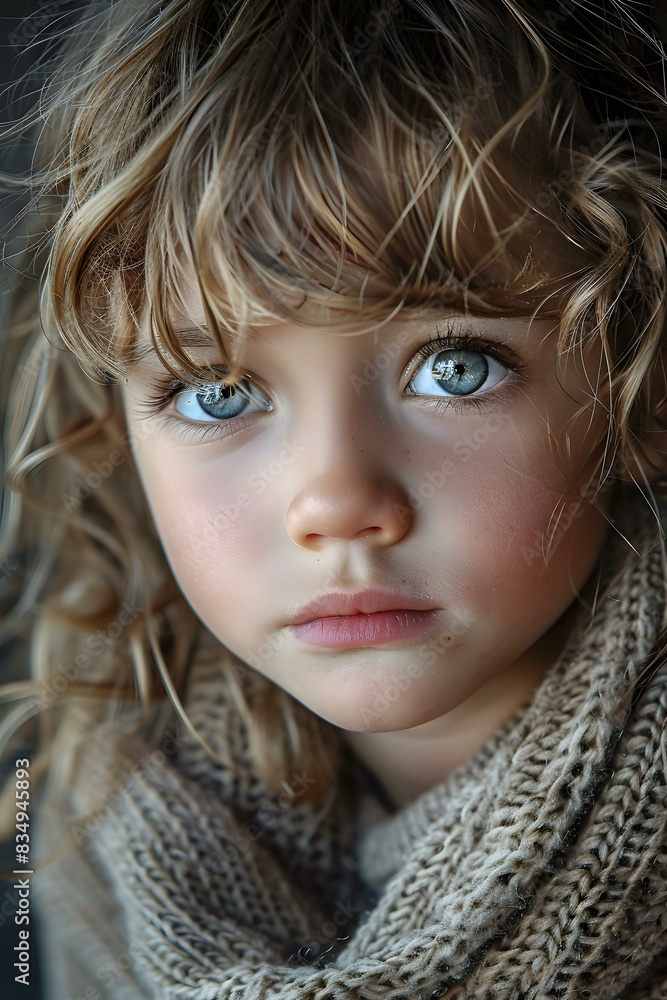 Portrait of a beautiful little girl with big blue eyes Portrait of a beautiful little girl with big blue eyes