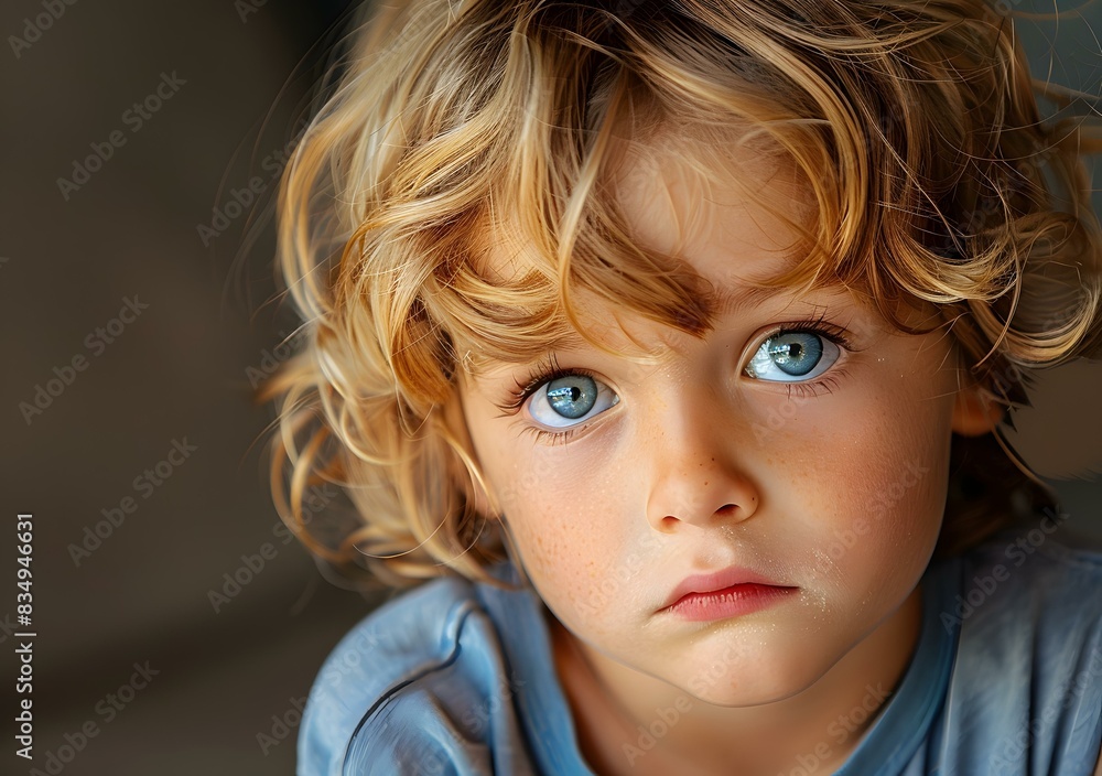 Portrait of a boy with blond hair and blue eyes Portrait of a boy with blond hair and blue eyes