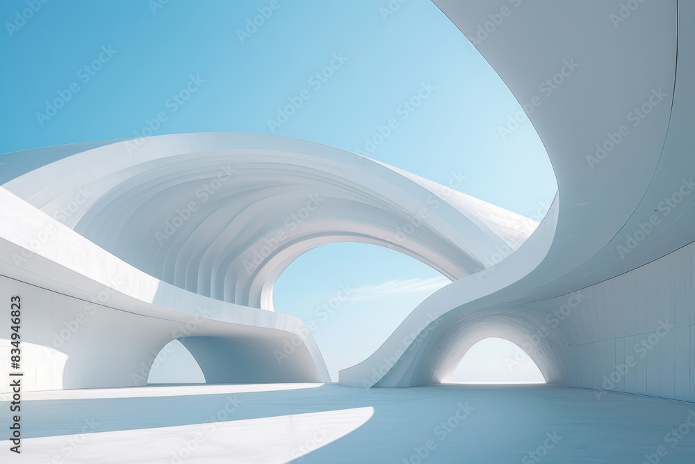 Obraz premium Concrete outdoor square building,Empty architectural background.