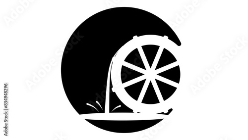 Water Mill logo, black isolated silhouette photo
