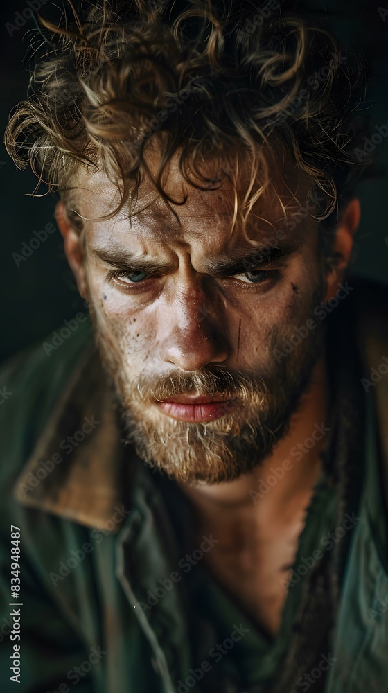 Portrait of a man with a beard and curly hair Portrait of a man with a beard and curly hair