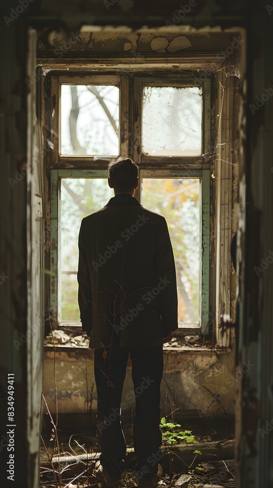Man looking out the window Man looking out the window
