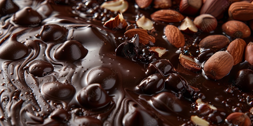 Tempting Melted Chocolate Symphony with Nuts Tempting Melted Chocolate Symphony with Nuts