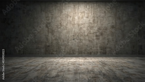 Empty room background for product placement or showcase with concrete pavement.
