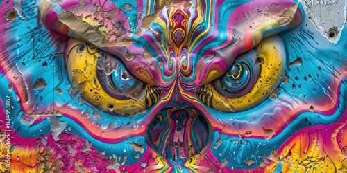 Wallpaper Mural colorful 3D psychedelic tie dye pattern abstract Torontodigital.ca