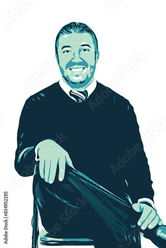 Business man sitting in chair