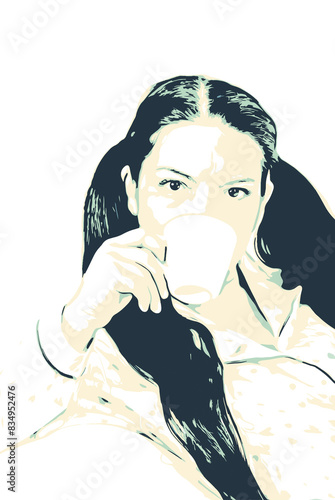 Woman morning coffee