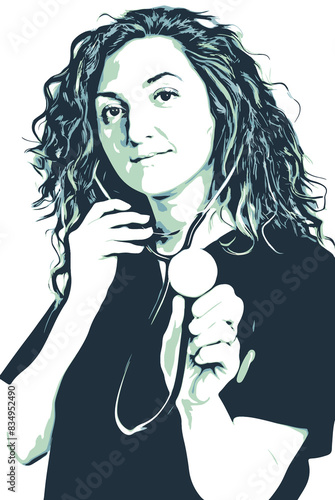 Nice doctor woman holding stethoscope