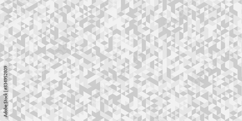 Vector geometric seamless technology gray and white triangle element light background. Abstract digital grid light pattern white Polygon Mosaic triangle Background  business and corporate background.
