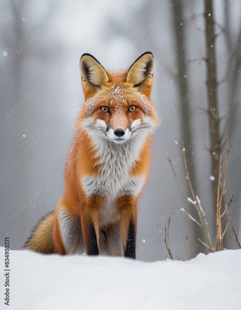 The Crafty and Agile Red Fox in the Winter Snow The Crafty and Agile Red Fox in the Winter Snow