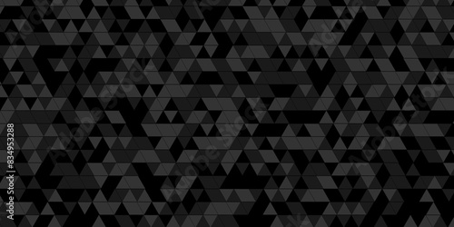 Vector geometric seamless technology gray and black triangle background. Abstract digital grid light pattern black Polygon Mosaic triangle Background, business and corporate background.