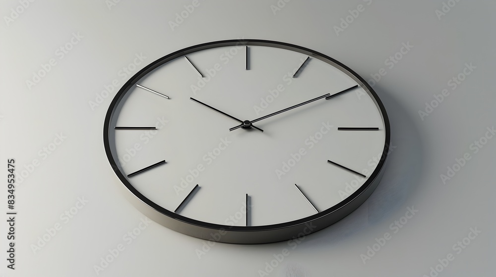 Minimalist Wall Clock in Modern Office or Home Interior Minimalist Wall Clock in Modern Office or Home Interior