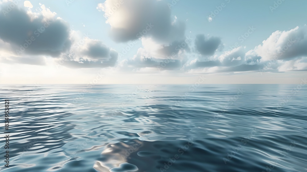 Fototapeta premium Tranquil Oceanic Expanse at Serene Sunset Dusk