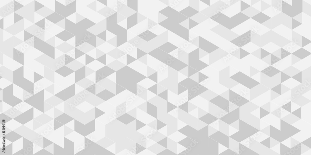Vector geometric seamless technology gray and white triangle element light background. Abstract digital grid light pattern white Polygon Mosaic triangle Background, business and corporate background. Vector geometric seamless technology gray and white triangle element light background. Abstract digital grid light pattern white Polygon Mosaic triangle Background, business and corporate background.