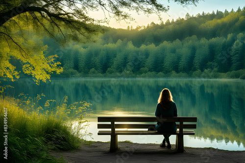 Serene Solitude: A Moment by the Lake