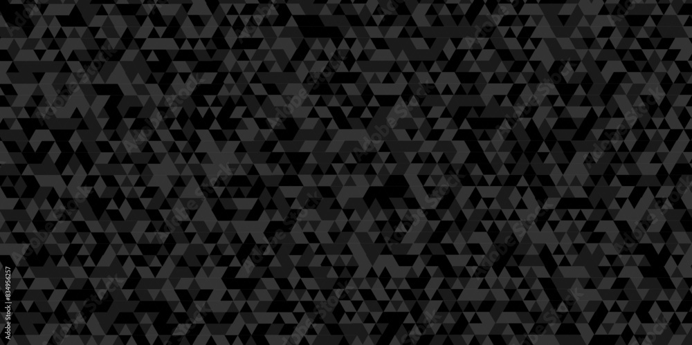 Vector black and gray square triangle tiles pattern mosaic background. Modern seamless geometric dark black low poly pattern background with lines Geometric print composed of triangles texture. Vector black and gray square triangle tiles pattern mosaic background. Modern seamless geometric dark black low poly pattern background with lines Geometric print composed of triangles texture.