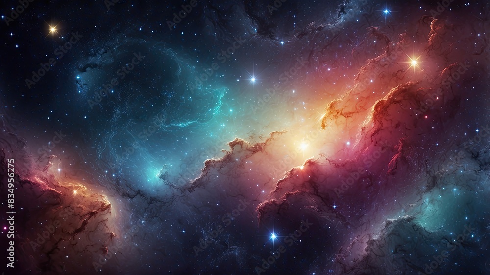 Space background with realistic nebula and shining stars. Colorful cosmos with stardust and milky way. Magic color galaxy. Infinite universe and starry night. Vector illustration Space background with realistic nebula and shining stars. Colorful cosmos with stardust and milky way. Magic color galaxy. Infinite universe and starry night. Vector illustration