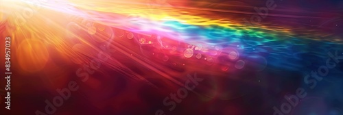 holographic rainbow flare. Blurred rainbow light refraction