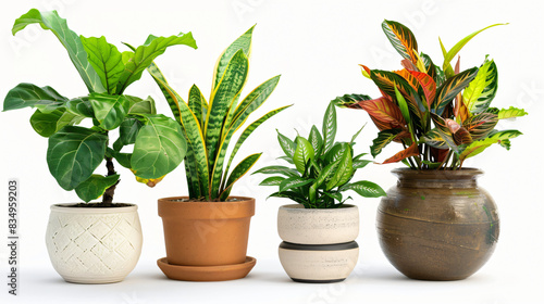 Four of many different popular potted plants with name