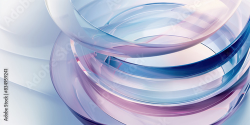 Abstract Circular Glass Layers With Transparent Overlay