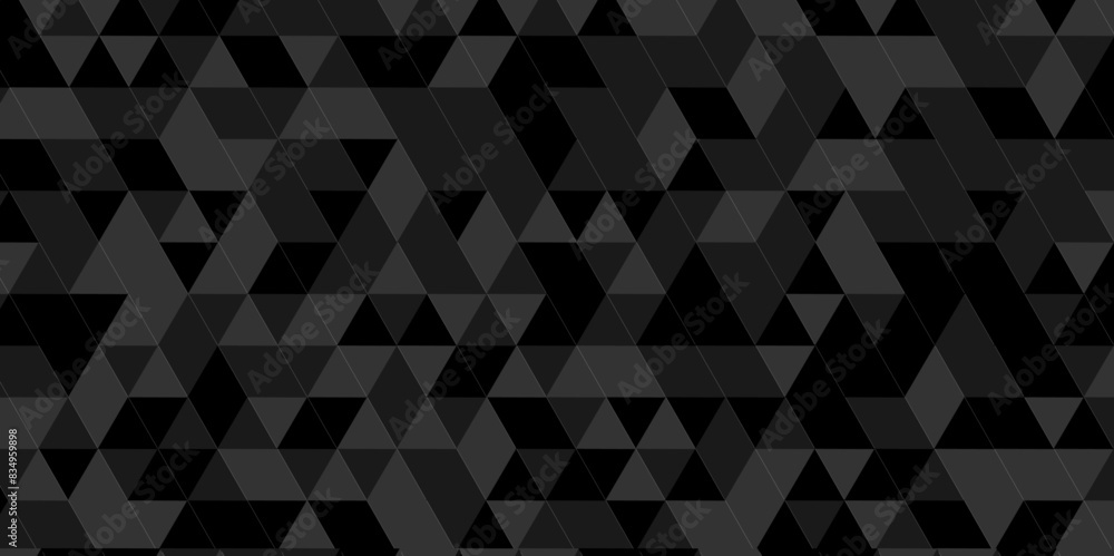 Black and gray square triangle tiles pattern mosaic background. Modern seamless geometric dark black low poly pattern background with lines Geometric print composed of triangles. Black and gray square triangle tiles pattern mosaic background. Modern seamless geometric dark black low poly pattern background with lines Geometric print composed of triangles.