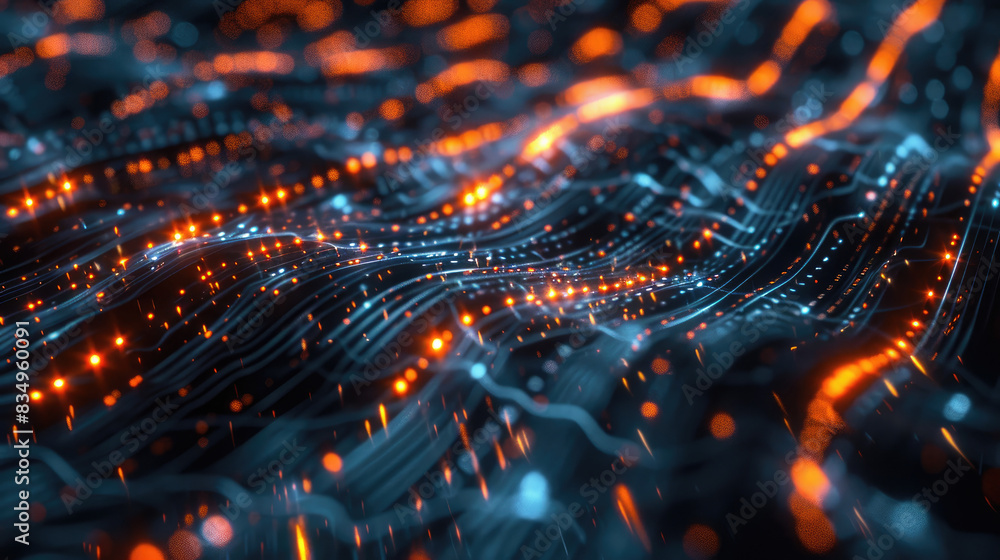 Glowing Fiber Optic Cables Glowing Fiber Optic Cables
