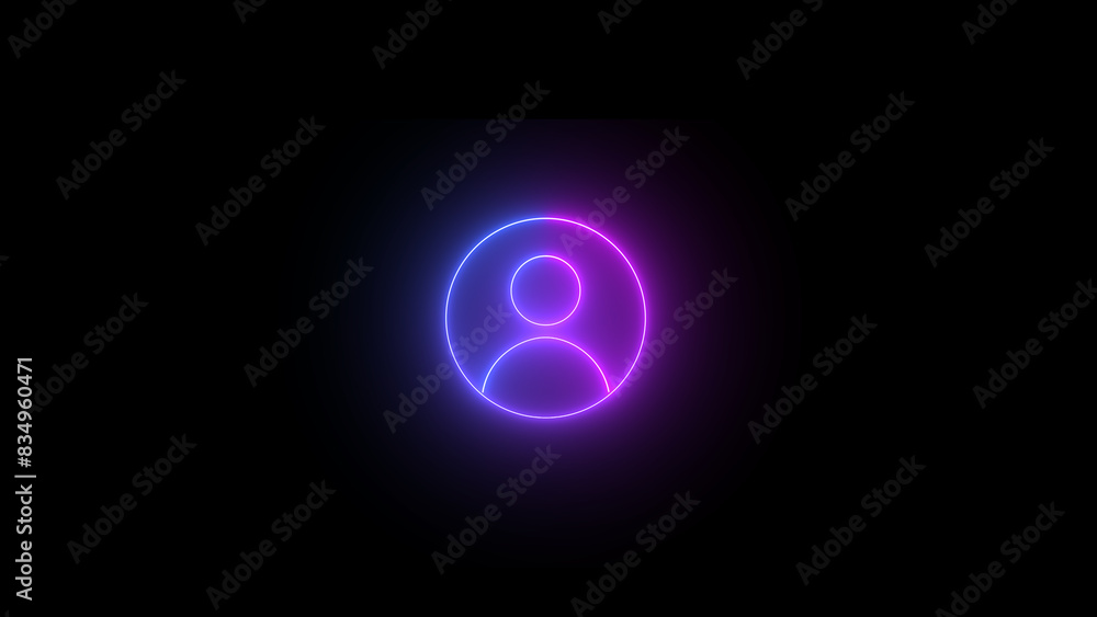 Neon Profile icon. User account icon, user in circle illustration icon. Avatar icons set. people head silhouettes. Neon Profile icon. User account icon, user in circle illustration icon. Avatar icons set. people head silhouettes.