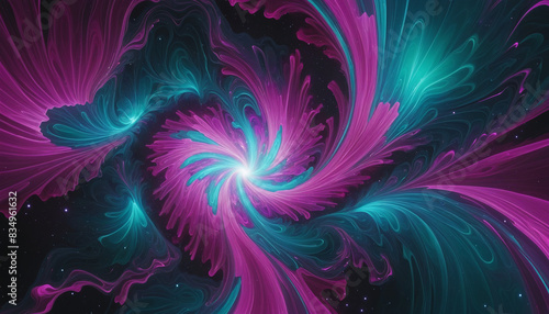 Three-dimensional iridescent swirl illustration on a transparent background, futuristic design in gradient colours