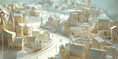 City model made of paper