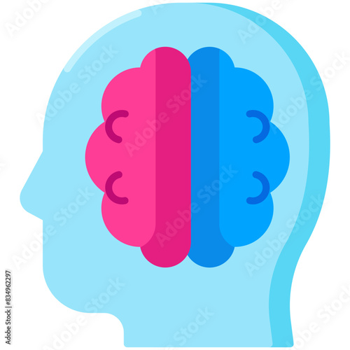 Think Logically Ai style on flat icon. vector illustration